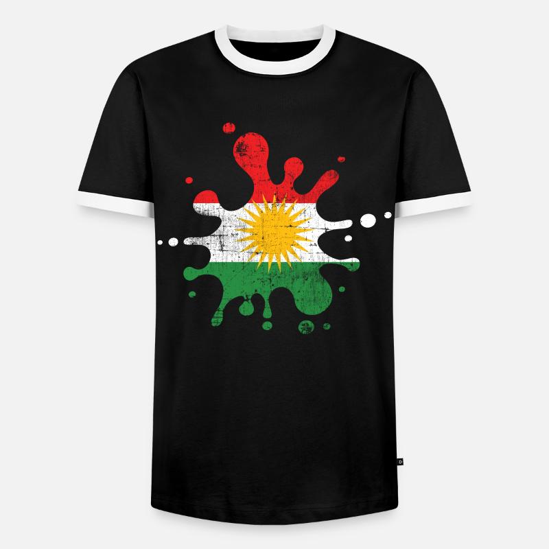 Kurde - Männer Kontrast-T-Shirt - Schwarz/Weiß