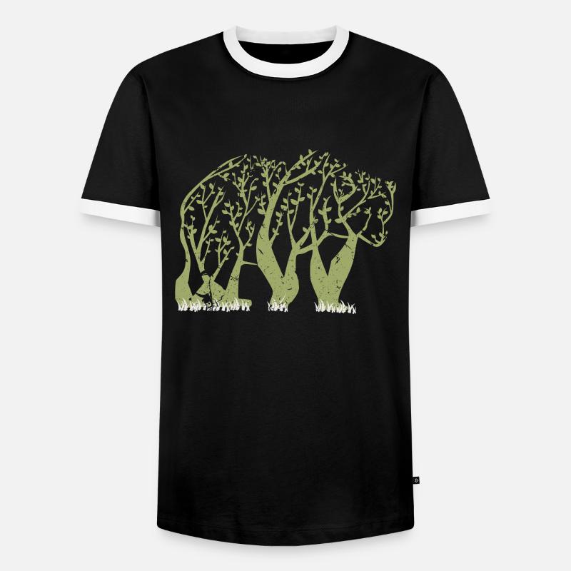 Bear forest - Men's Ringer Shirt - black/white