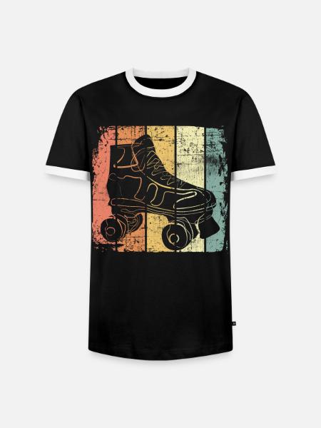 Rollschuhlaufen - Männer Kontrast-T-Shirt - Schwarz/Weiß