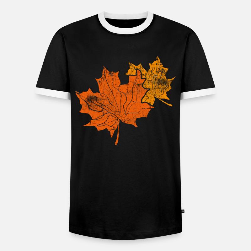 Herbst - Männer Kontrast-T-Shirt - Schwarz/Weiß