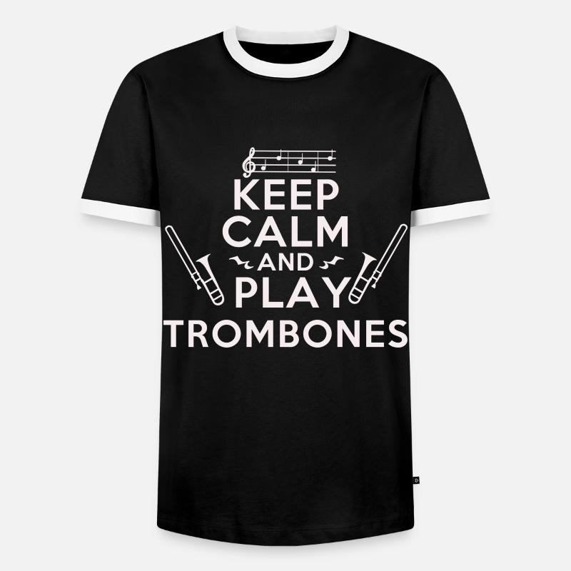 trombones - Men's Ringer Shirt - black/white
