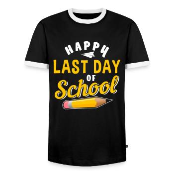 Cadeaux d'école maternelle - T-shirt contrasté Homme - noir/blanc - Devant - AI Model Female 172 light (172cm) & AI Model Male 178 light (178cm)