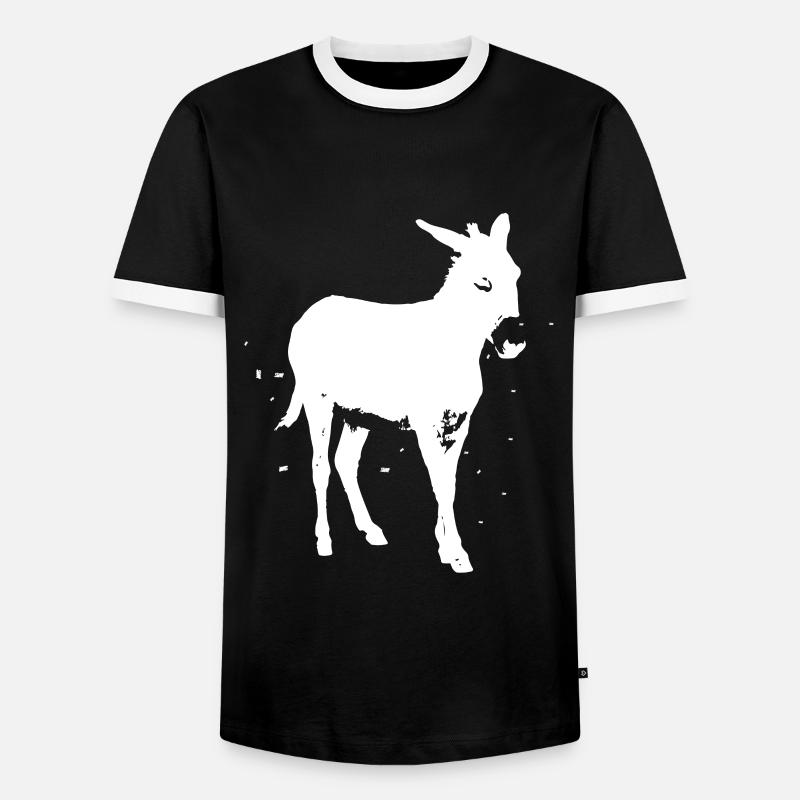 Esel - Männer Kontrast-T-Shirt - Schwarz/Weiß