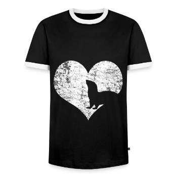 Frettchen Tierliebhaber - Männer Kontrast-T-Shirt - Schwarz/Weiß - Vorne - AI Model Female 172 light (172cm) & AI Model Male 178 light (178cm)