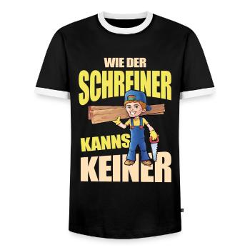 Comme le charpentier, personne ne peut - T-shirt contrasté Homme - noir/blanc - Devant - AI Model Female 172 light (172cm) & AI Model Male 178 light (178cm)