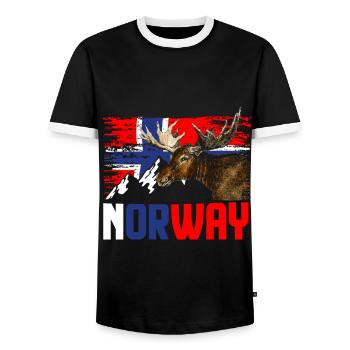 Norwegen Elch - Männer Kontrast-T-Shirt - Schwarz/Weiß - Vorne - AI Model Female 172 light (172cm) & AI Model Male 178 light (178cm)