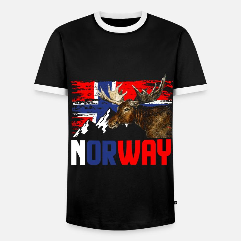Norway moose - Men's Ringer Shirt - black/white