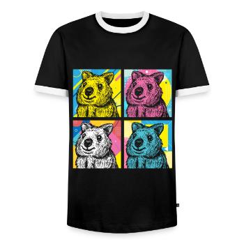 Quokka - Männer Kontrast-T-Shirt - Schwarz/Weiß - Vorne - AI Model Female 172 light (172cm) & AI Model Male 178 light (178cm)