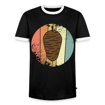 Kebab retro Döner - Männer Kontrast-T-Shirt - Schwarz/Weiß - Vorne - AI Model Female 172 light (172cm) & AI Model Male 178 light (178cm)
