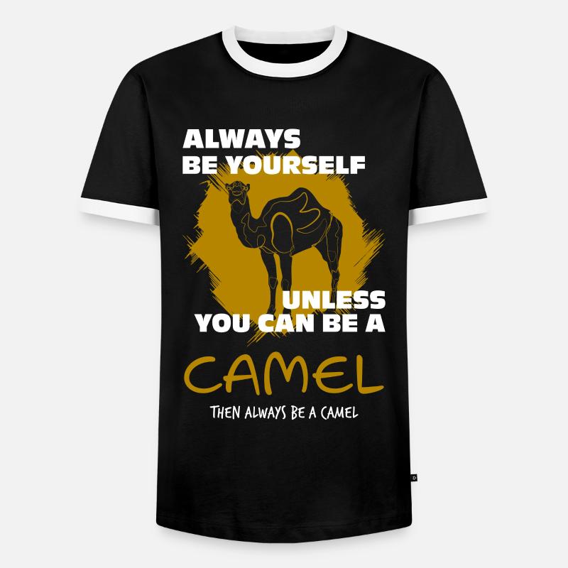 Kamel - Männer Kontrast-T-Shirt - Schwarz/Weiß