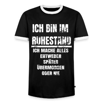 Je suis à la retraite cadeau de retraite - T-shirt contrasté Homme - noir/blanc - Devant - AI Model Female 172 light (172cm) & AI Model Male 178 light (178cm)