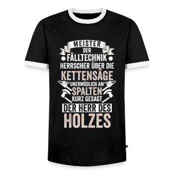 Lustige Holzfäller Sprüche - Männer Kontrast-T-Shirt - Schwarz/Weiß - Vorne - AI Model Female 172 light (172cm) & AI Model Male 178 light (178cm)