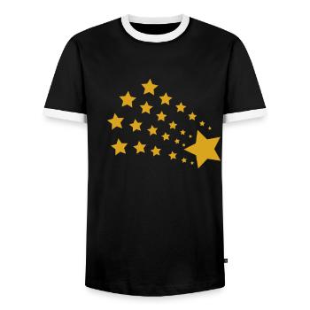 Stern Sterne - Männer Kontrast-T-Shirt - Schwarz/Weiß - Vorne - AI Model Female 172 light (172cm) & AI Model Male 178 light (178cm)