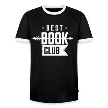 Leseratte Leseverein Buchclub Buchverein Buch - Männer Kontrast-T-Shirt - Schwarz/Weiß - Vorne - AI Model Female 172 light (172cm) & AI Model Male 178 light (178cm)