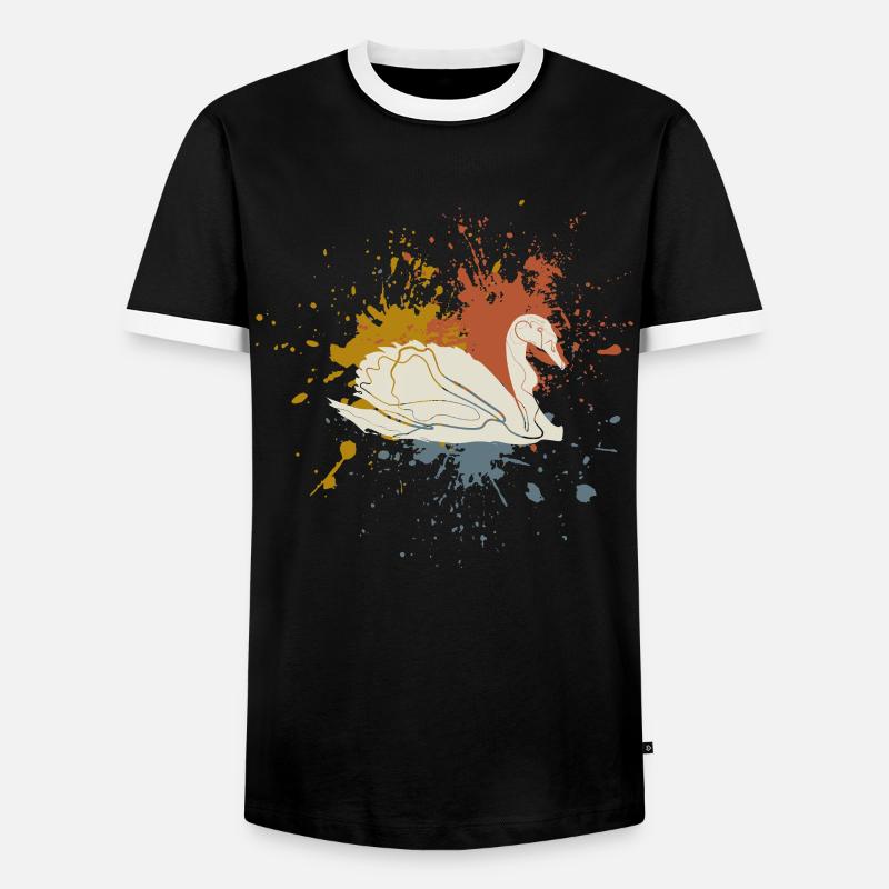 Swan - Men's Ringer Shirt - black/white