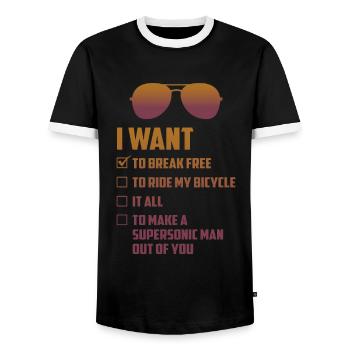 I Want To Break Sunglasses Funny Choice - Men's Ringer Shirt - black/white - Front - AI Model Female 172 light (172cm) & AI Model Male 178 light (178cm)