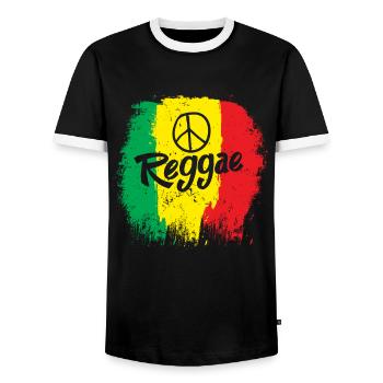 Reggae Grunge Reggaeton Reggaestyle Musik - Männer Kontrast-T-Shirt - Schwarz/Weiß - Vorne - AI Model Female 172 light (172cm) & AI Model Male 178 light (178cm)