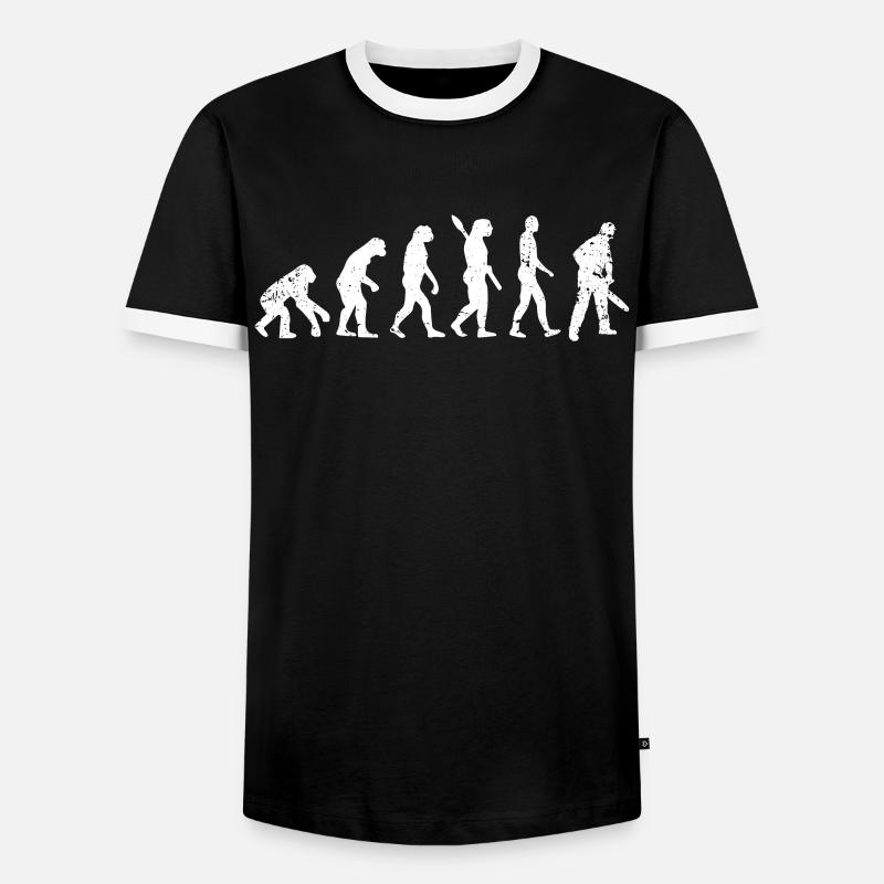Holzfäller Evolution - Männer Kontrast-T-Shirt - Schwarz/Weiß