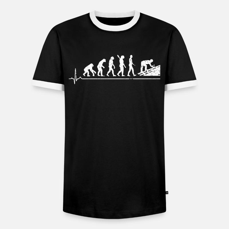 Dachdecker Evolution - Männer Kontrast-T-Shirt - Schwarz/Weiß