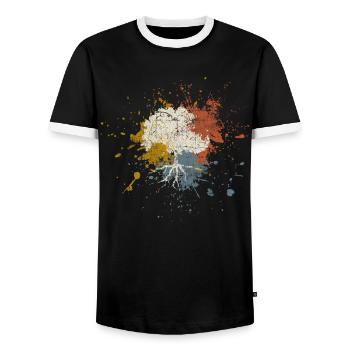 Arbre - T-shirt contrasté Homme - noir/blanc - Devant - AI Model Female 172 light (172cm) & AI Model Male 178 light (178cm)