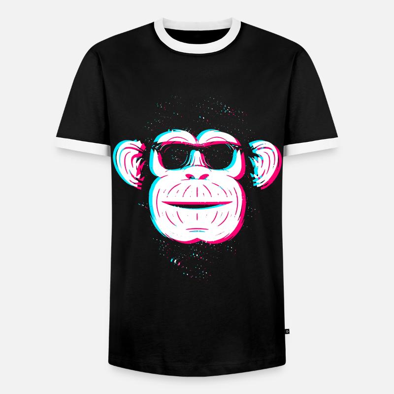 MONKEY SUNGLASSES - Männer Kontrast-T-Shirt - Schwarz/Weiß