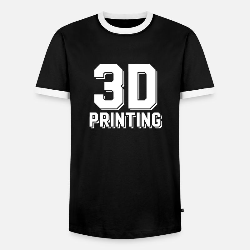 3D Printer - Men's Ringer Shirt - black/white
