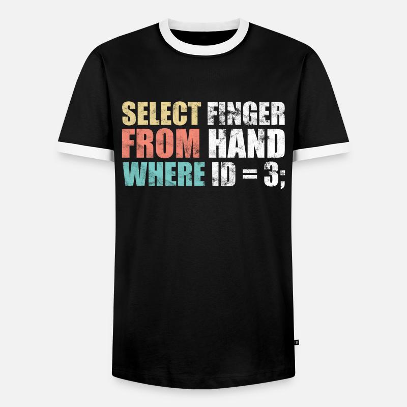 Informatiker - select finger from hand where ID - Männer Kontrast-T-Shirt - Schwarz/Weiß