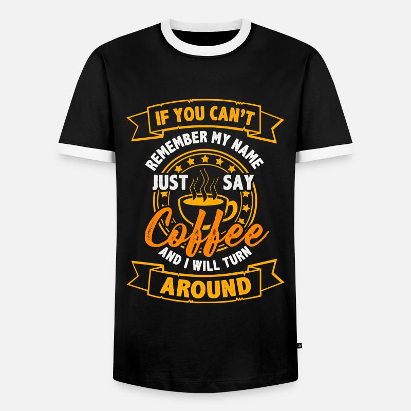 Kaffee - Männer Kontrast-T-Shirt - Schwarz/Weiß