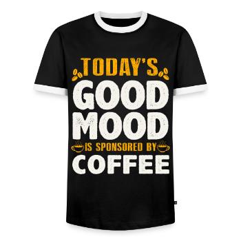 Coffee - Men's Ringer Shirt - black/white - Front - AI Model Female 172 light (172cm) & AI Model Male 178 light (178cm)