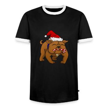 bouledogue - T-shirt contrasté Homme - noir/blanc - Devant - AI Model Female 172 light (172cm) & AI Model Male 178 light (178cm)