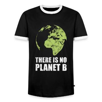 Klimaschutz Umweltverschmutzung - Männer Kontrast-T-Shirt - Schwarz/Weiß - Vorne - AI Model Female 172 light (172cm) & AI Model Male 178 light (178cm)