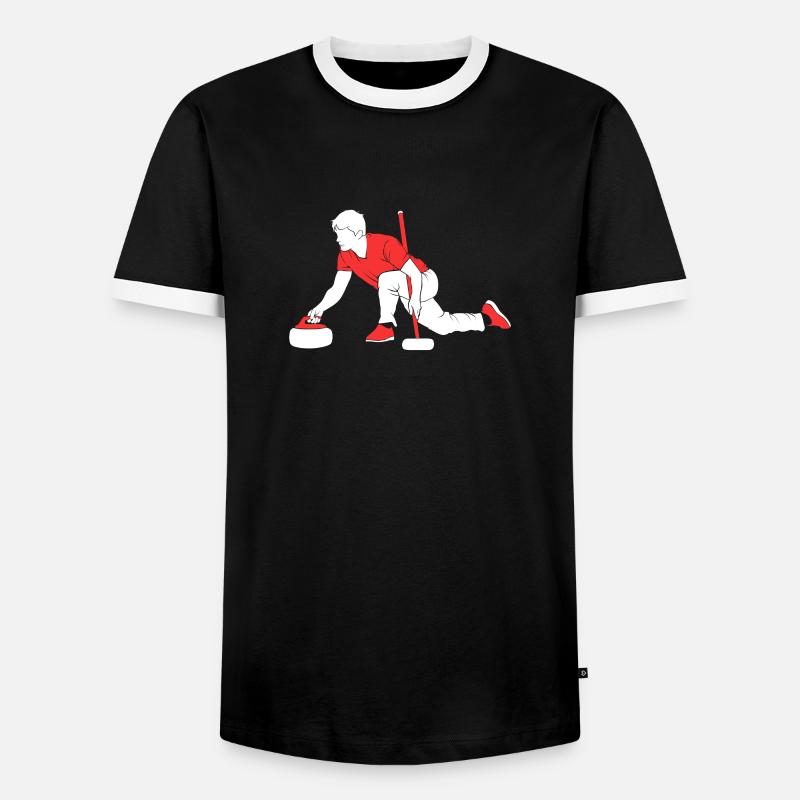 curling - Männer Kontrast-T-Shirt - Schwarz/Weiß