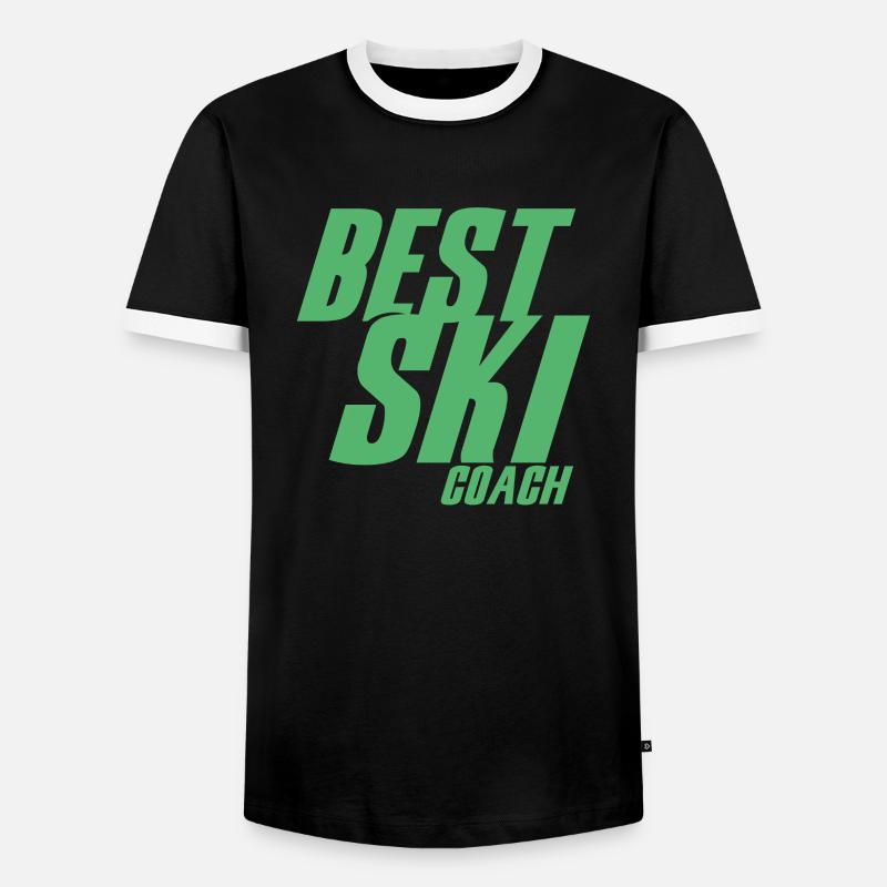 ski instructor - Men's Ringer Shirt - black/white