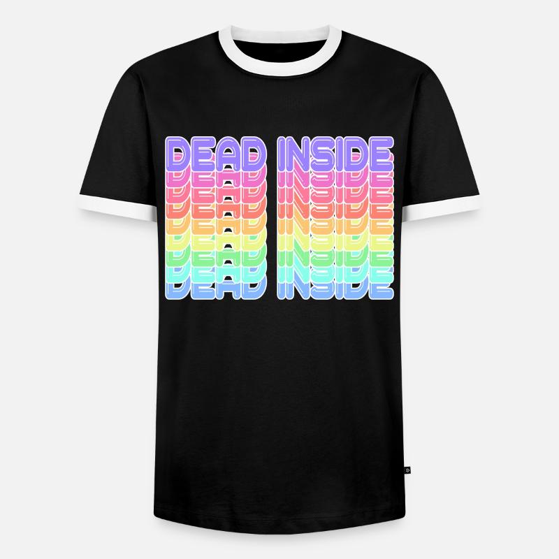 Dead Inside Rainbow - Männer Kontrast-T-Shirt - Schwarz/Weiß