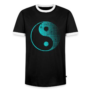 Yin Yang - Men's Ringer Shirt - black/white - Front - AI Model Female 172 light (172cm) & AI Model Male 178 light (178cm)