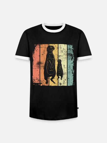 suricates - T-shirt contrasté Homme - noir/blanc