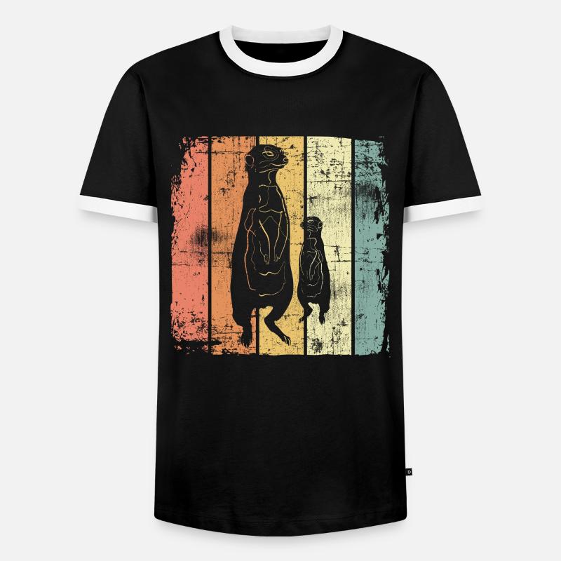 meerkat - Men's Ringer Shirt - black/white