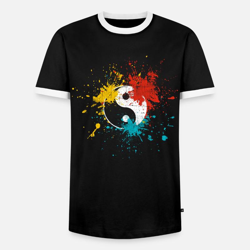 Yin Yang - Männer Kontrast-T-Shirt - Schwarz/Weiß