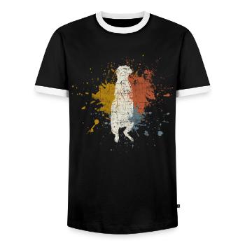 meerkat - Men's Ringer Shirt - black/white - Front - AI Model Female 172 light (172cm) & AI Model Male 178 light (178cm)
