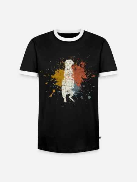 suricates - T-shirt contrasté Homme - noir/blanc