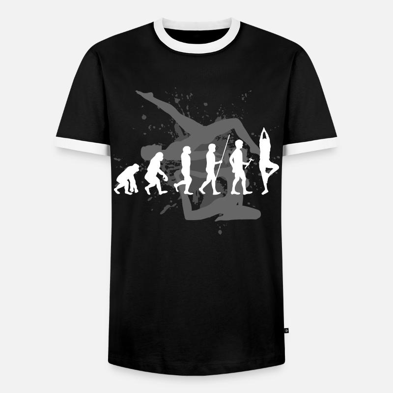 yoga - Men's Ringer Shirt - black/white