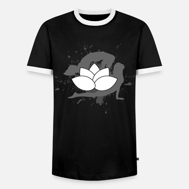 yoga - Men's Ringer Shirt - black/white
