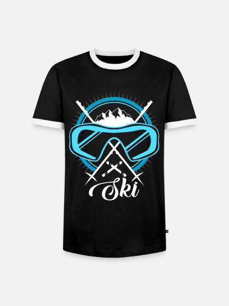 ski - T-shirt contrasté Homme - noir/blanc