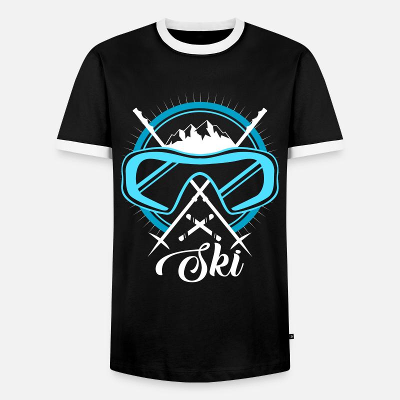 ski - T-shirt contrasté Homme - noir/blanc