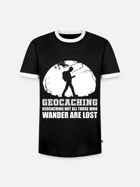 Geocaching - Männer Kontrast-T-Shirt - Schwarz/Weiß