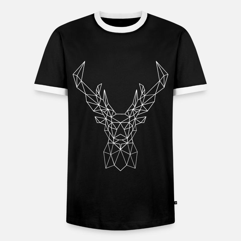 Poly Deer - Men's Ringer Shirt - black/white