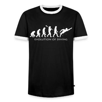 Diver - Men's Ringer Shirt - black/white - Front - AI Model Female 172 light (172cm) & AI Model Male 178 light (178cm)