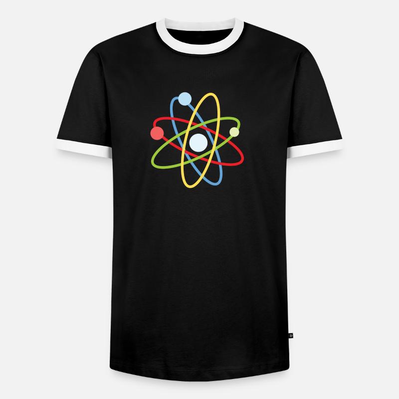 atom - Men's Ringer Shirt - black/white