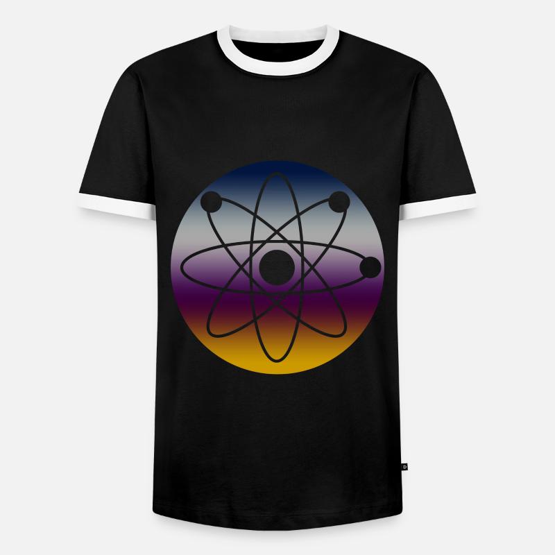 Physik Atom - Männer Kontrast-T-Shirt - Schwarz/Weiß