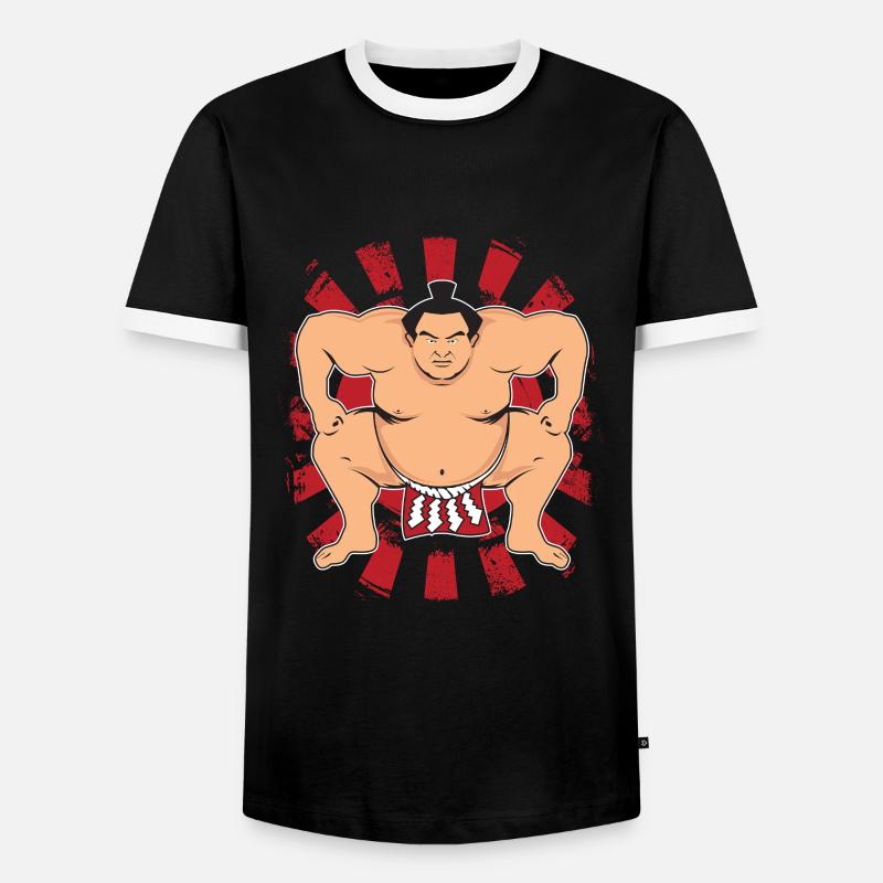 Sumo - Männer Kontrast-T-Shirt - Schwarz/Weiß